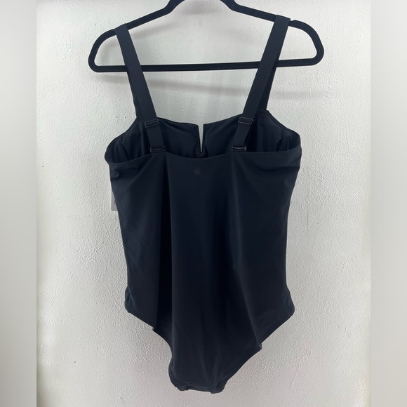 NWT Athleta Square Neck V One Piece Black Slimming Swimsuit 38 B/C - Picture 4 of 8